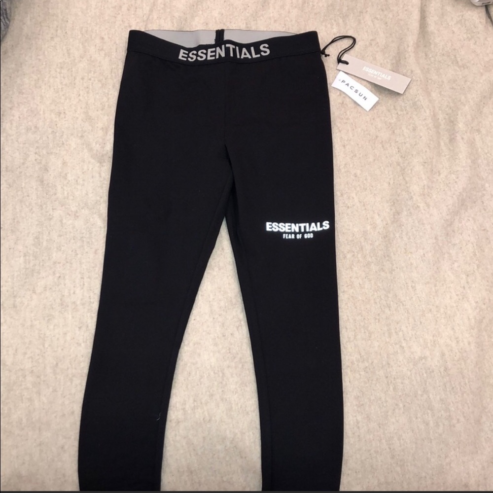 NWT Fear of God FOG ESSENTIALS Womens Black Leggings Sz M